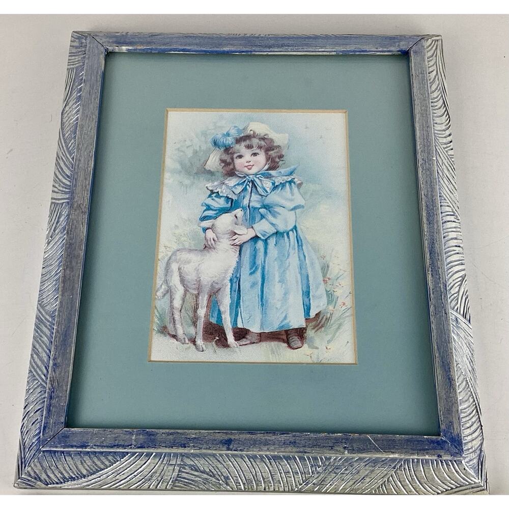 VTG Maud Humphrey Little Bo Peep & Little Miss Muffet Framed Print Victorian 10”